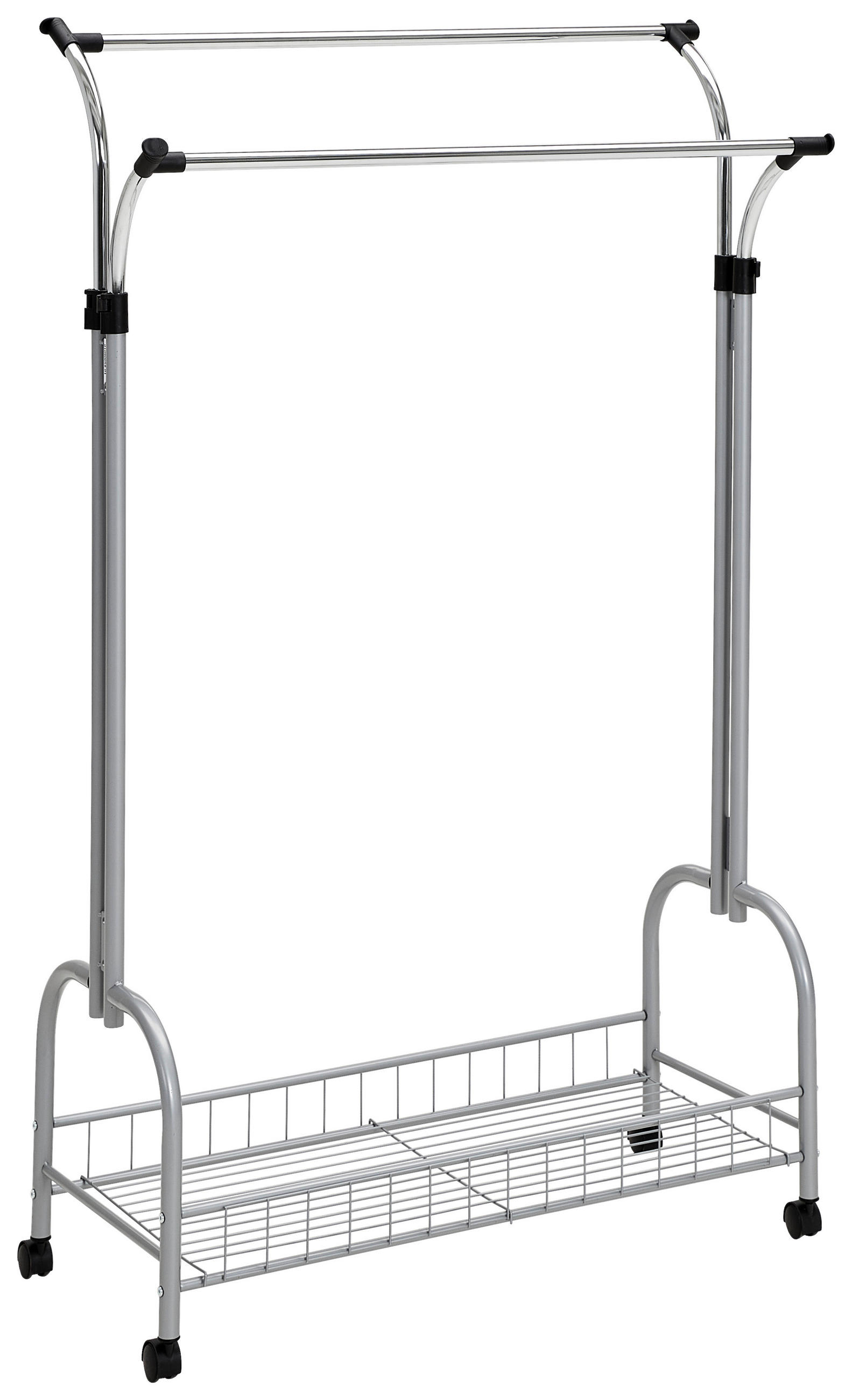 CUIER MOBIL CU RAFT PANTOFI in culoare aluminiu, culoare crom 100/195/40 cm