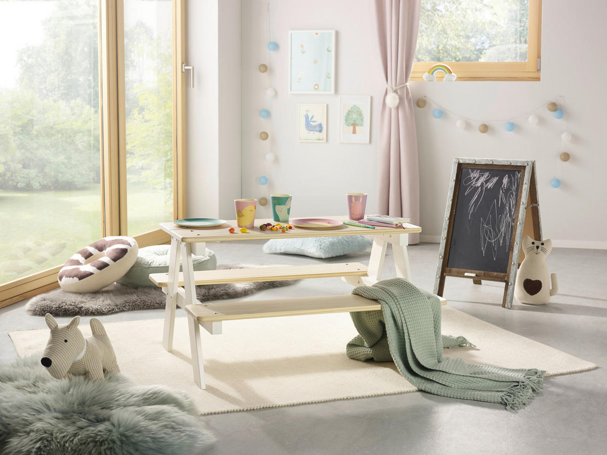 OTROŠKA MIZICA   90/50/82 cm        - bela/naravne barve, Konvencionalno, les (90/50/82cm) - Carryhome