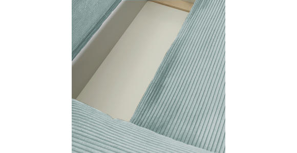 ECKSOFA Mintgrün Cord Rückenkissen, Schlaffunktion, Rücken echt, Stauraum, Liegefläche im Originalstoff  - Schwarz/Mintgrün, KONVENTIONELL, Kunststoff/Textil (266/180cm) - Carryhome