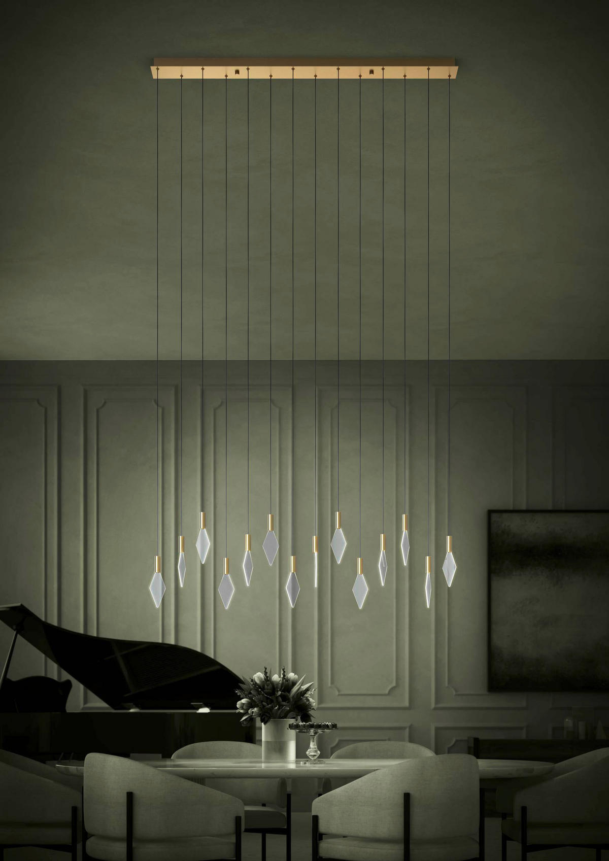 HÄNGELEUCHTE 140/12/220 cm  - Transparent/Messingfarben, Design, Kunststoff/Metall (140/12/220cm) - Eglo