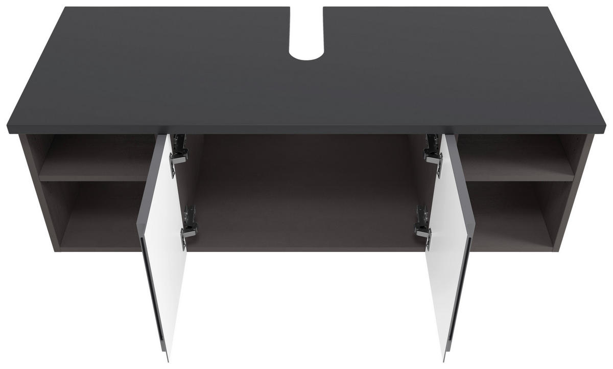WASCHBECKENUNTERSCHRANK 120/41/47 cm  - Graphitfarben/Grau, MODERN, Holzwerkstoff (120/41/47cm) - Held