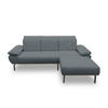 ECKSOFA in Mikrofaser Grau  242/170 cm  - Wildeiche/Schwarz, Design, Holz/Textil (242/170cm) - MID.YOU