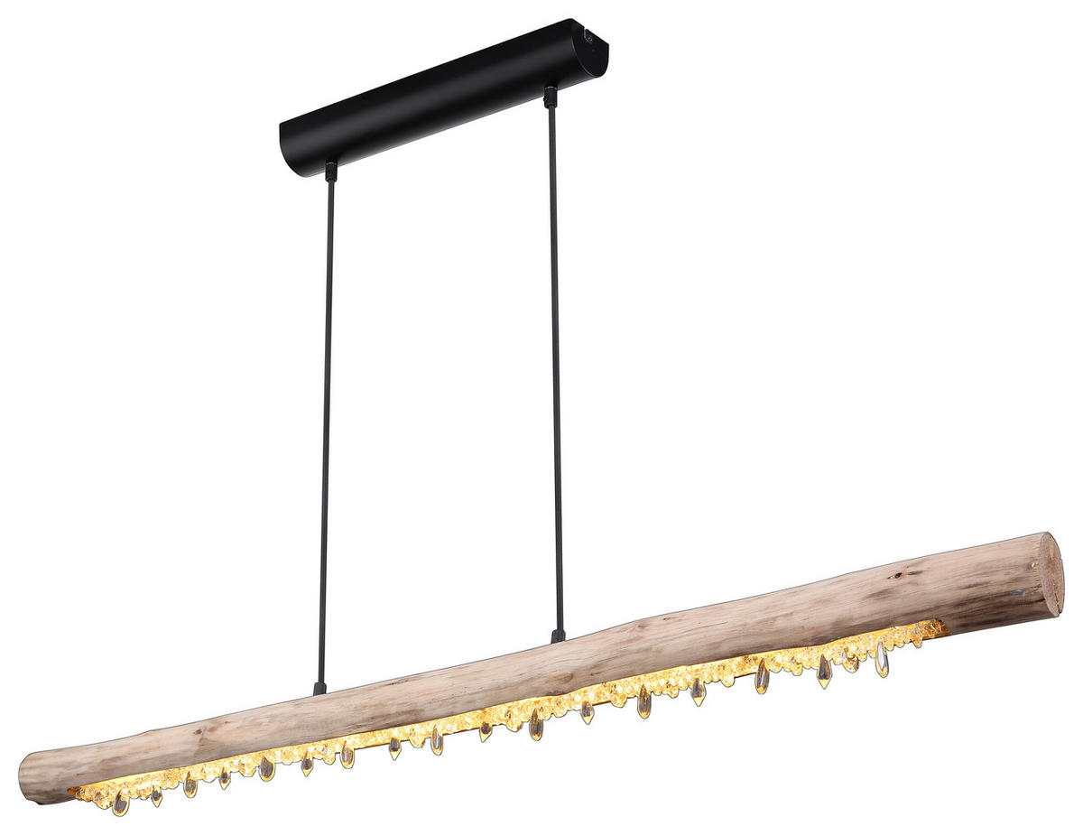 VISEČA SVETILKA     120/7/150 cm          - črna/naravne barve, Basics, kovina/umetna masa (120/7/150cm) - Globo
