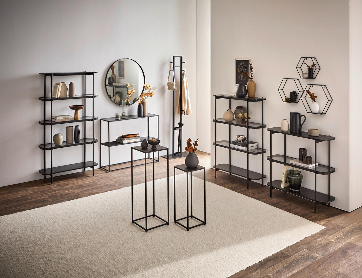 KONSOLENTISCH Schwarz  - Schwarz, Basics, Holzwerkstoff/Metall (99,4/32,4/79cm) - Xora