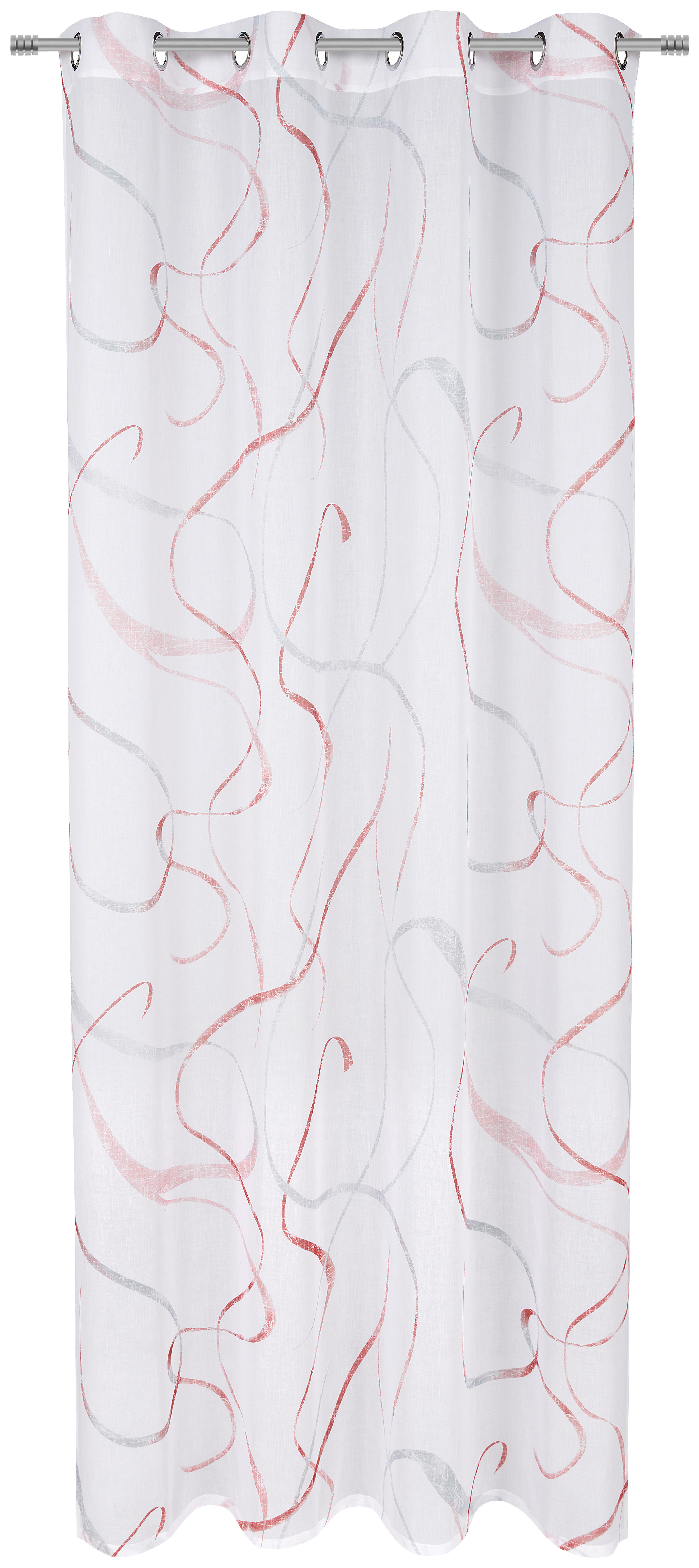 ÖLJETTLÄNGD halvtransparent  - röd/grå, Klassisk, textil (140/245cm) - Esposa