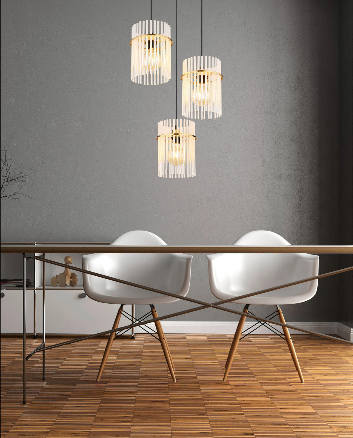 HÄNGELEUCHTE 47/140 cm  - Goldfarben, Design, Glas/Metall (47/140cm) - Collet's Monde