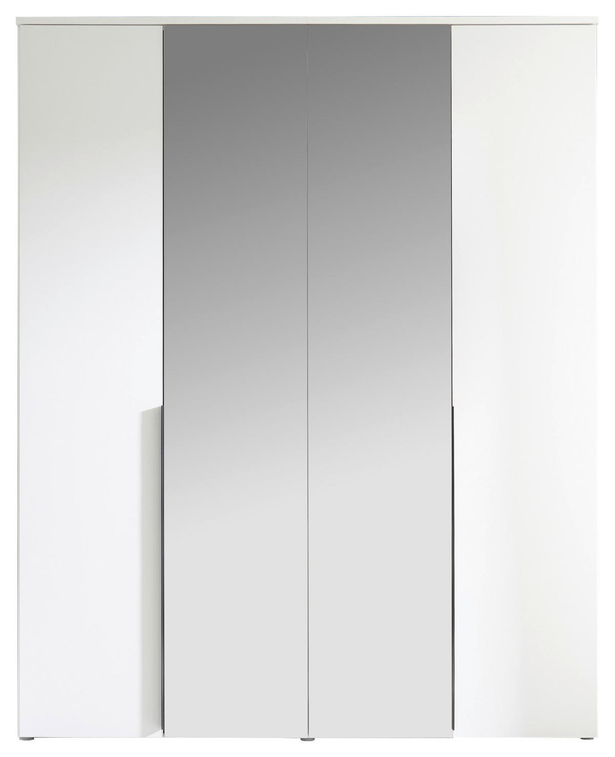 DREHTÜRENSCHRANK 180/225/52 cm 4-türig Weiß  - Schwarz/Weiß, MODERN, Glas/Holzwerkstoff (180/225/52cm) - MID.YOU