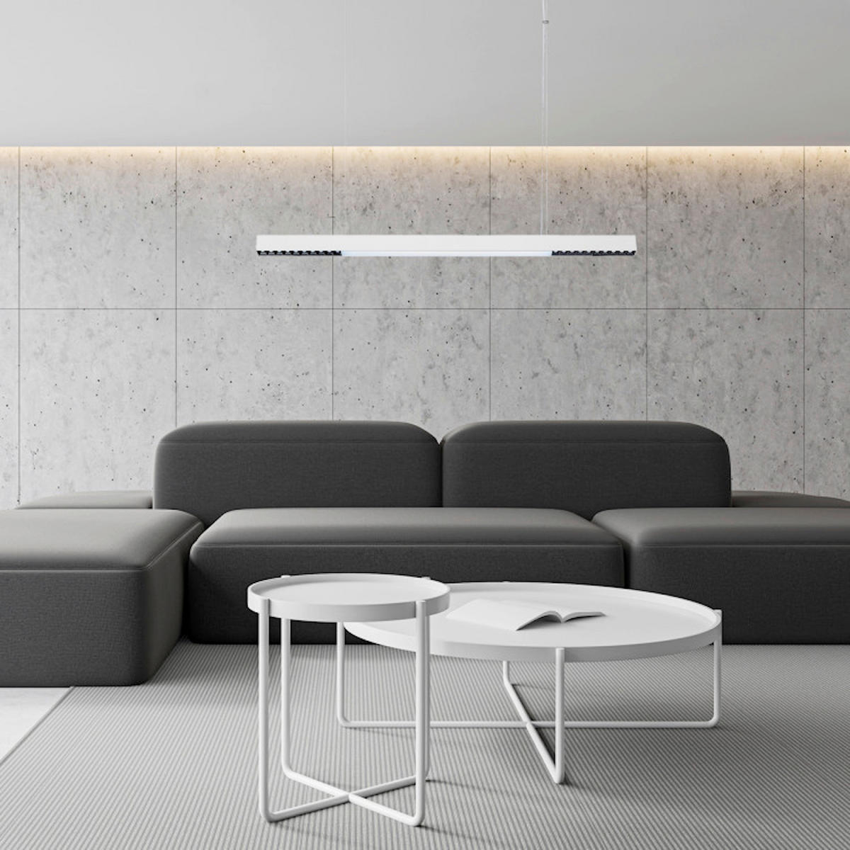 LED-HÄNGELEUCHTE Cali 120/120/6 cm  - Weiß, Design, Metall (120/120/6cm)