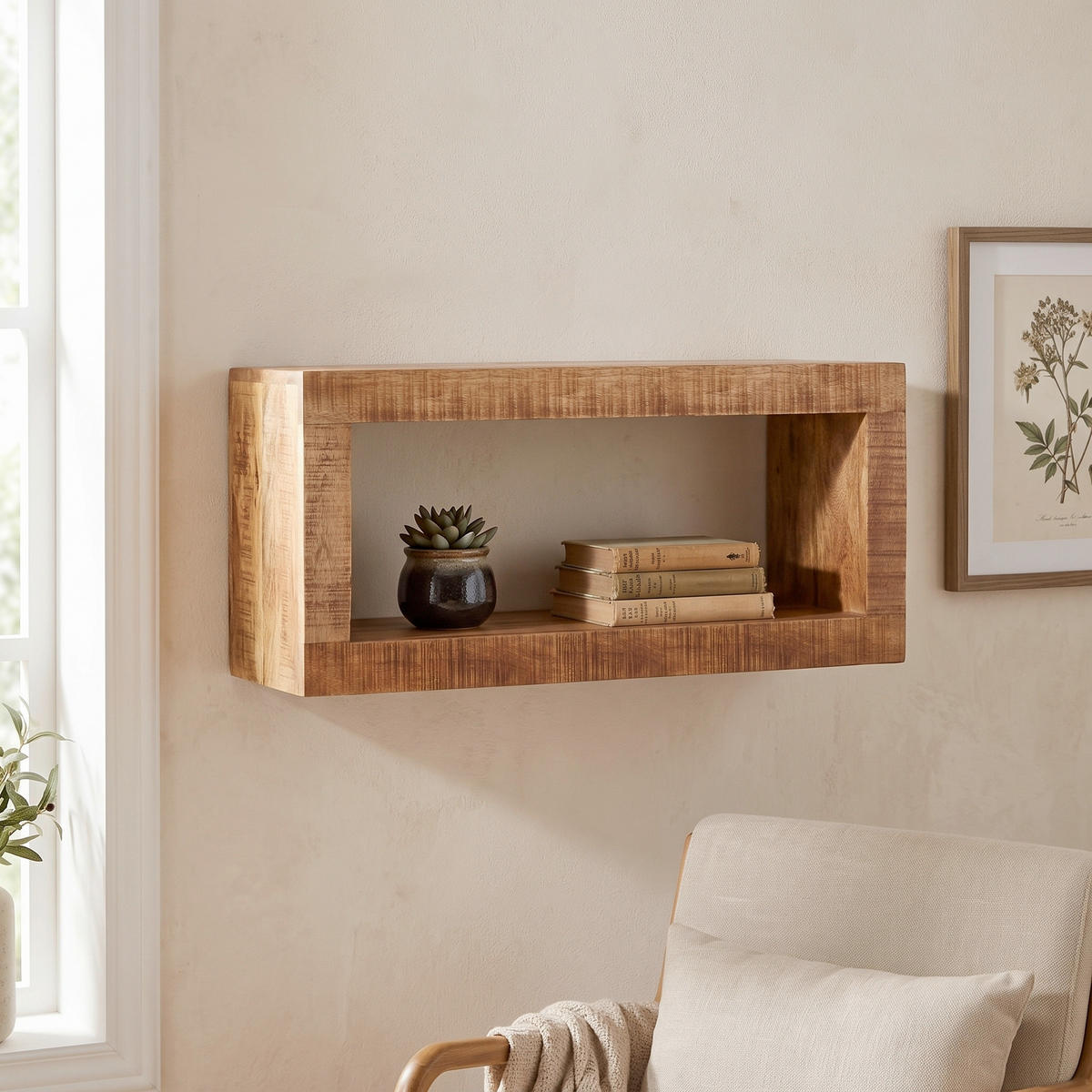 WANDREGAL  - Naturfarben, Design, Holz (34/20/15cm) - MID.YOU