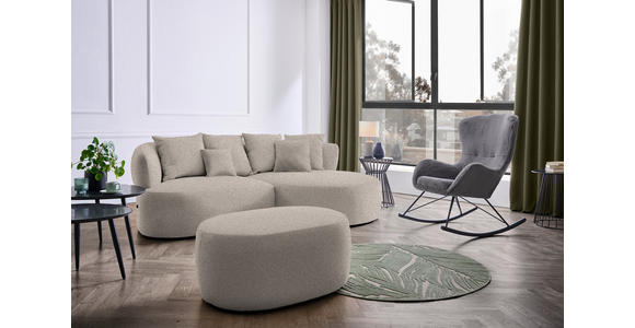 HOCKER in Textil Graubraun - Graubraun/Schwarz, MODERN, Kunststoff/Textil (88/43/66cm) - Hom`in