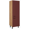 GERÄTEUMBAUSCHRANK 60/216,6/58 cm  in Rot, Eichefarben  - Eichefarben/Rot, MODERN, Holzwerkstoff/Metall (60/216,6/58cm) - Nobilia