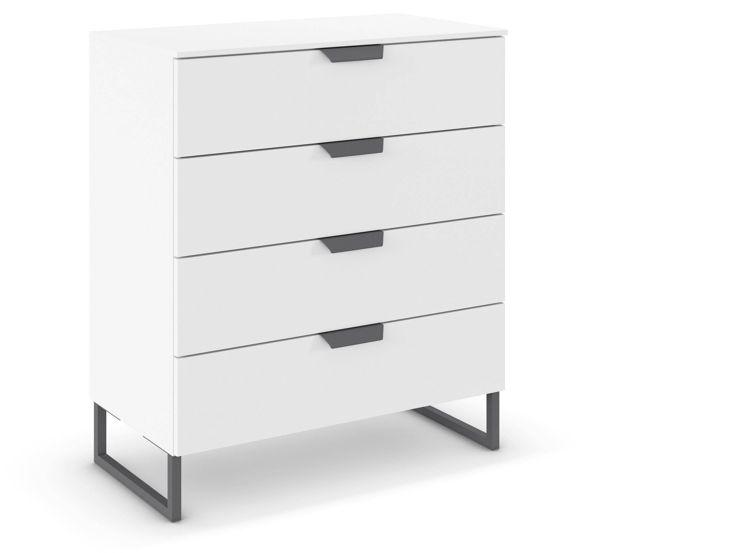 KOMMODE in 80/92/42 cm - Dunkelgrau/Weiß, Design, Holzwerkstoff/Metall (80/92/42cm) - Carryhome
