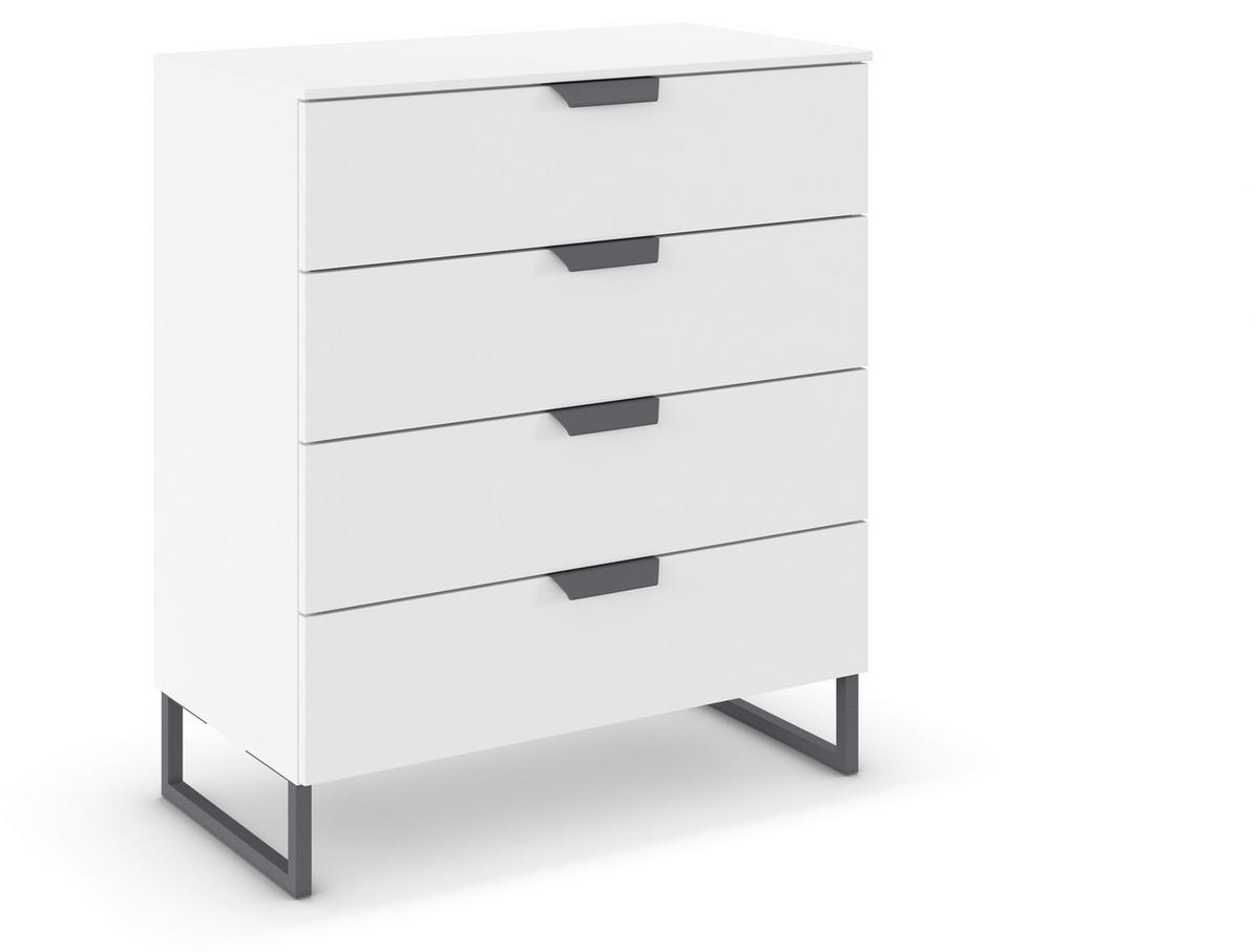 KOMMODE  in 80/92/42 cm  - Dunkelgrau/Weiß, Design, Holzwerkstoff/Metall (80/92/42cm) - Carryhome