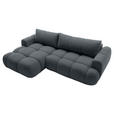 ECKSOFA Graphitfarben Struktur  inkl. Rückenkissen, Bettkasten, Schlaffunktion, Rücken echt, Liegefläche im Originalstoff  - Schwarz/Graphitfarben, KONVENTIONELL, Kunststoff/Textil (172/272cm) - Carryhome