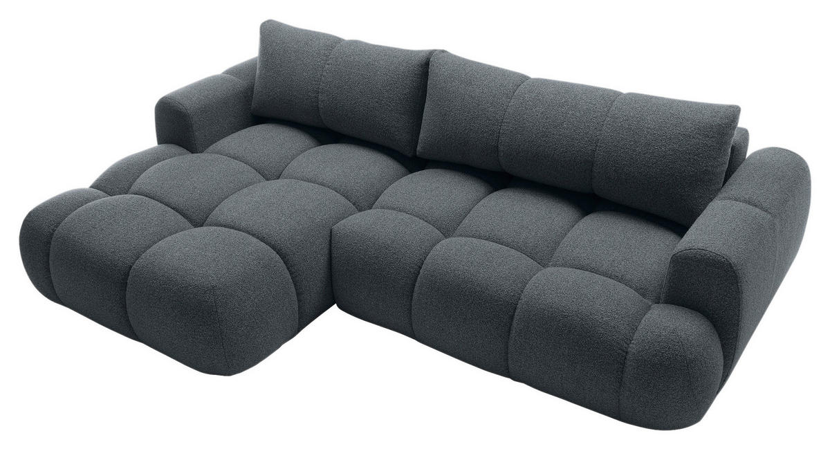 ECKSOFA Graphitfarben Struktur  - Schwarz/Graphitfarben, KONVENTIONELL, Kunststoff/Textil (172/272cm) - Carryhome