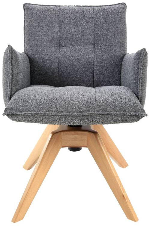 ARMLEHNSTUHL  in Webstoff  - Eichefarben/Grau, Design, Holz/Textil (57/86/65cm) - Valnatura