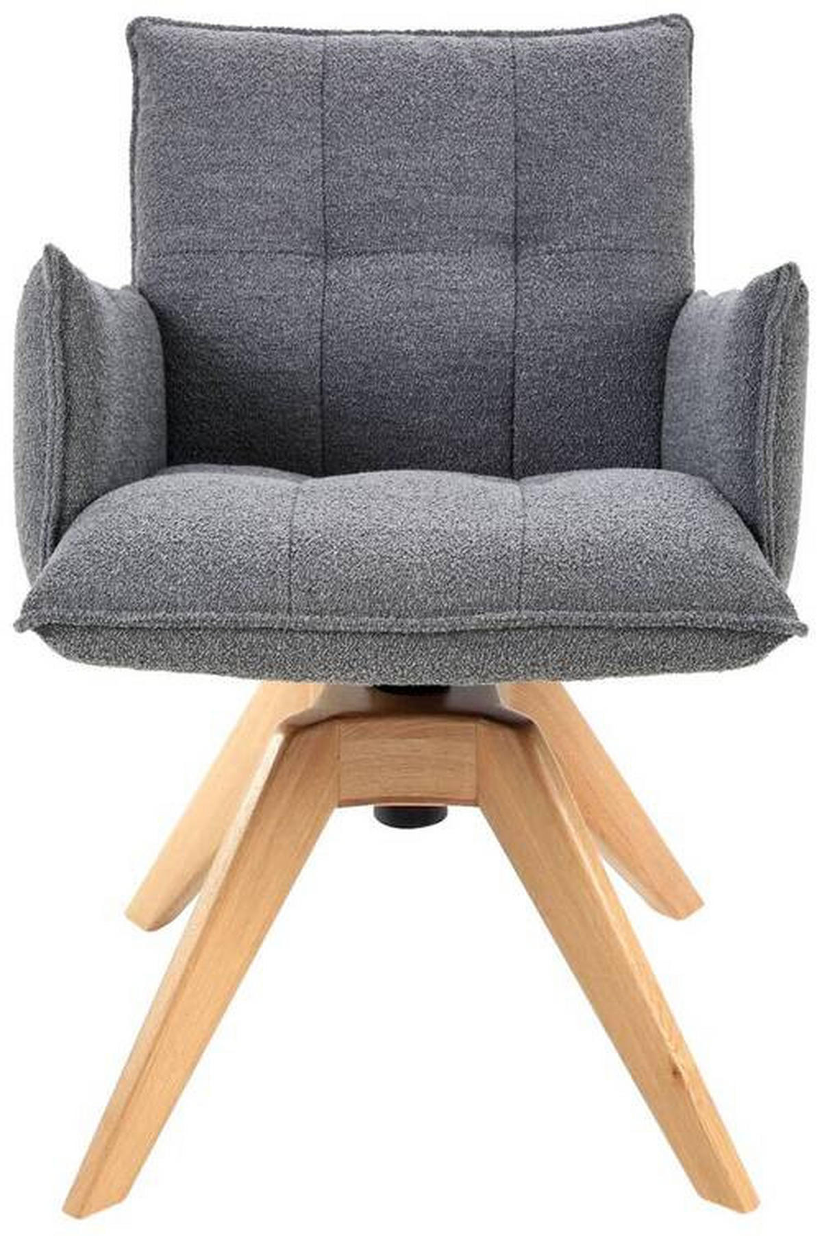 ARMLEHNSTUHL  in Webstoff  - Eichefarben/Grau, Design, Holz/Textil (57/86/65cm) - Valnatura