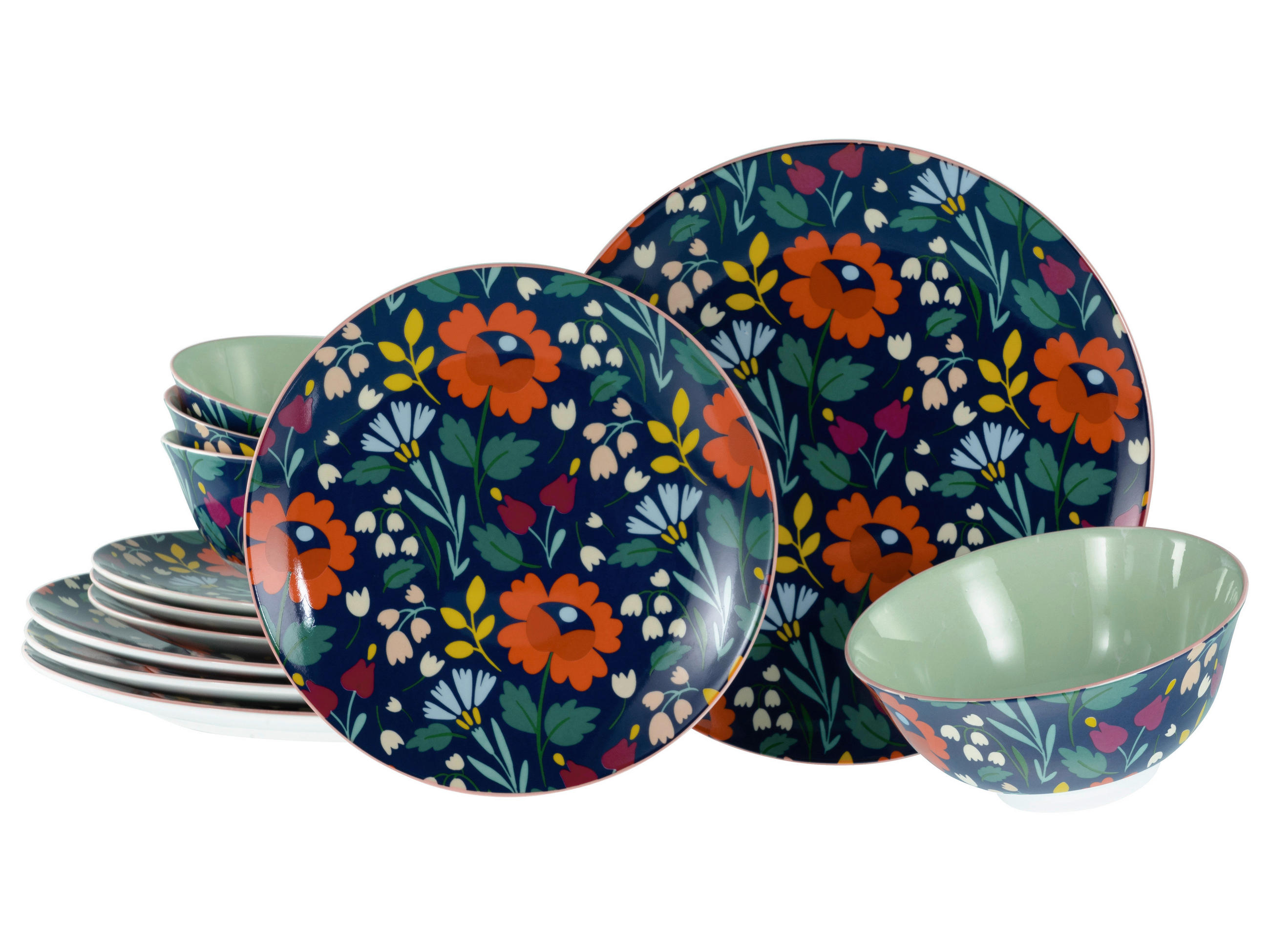 Creatable Tafelservice Folklore Mehrfarbig