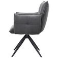 ARMLEHNSTUHL  Stoffauswahl, Sitzfläche 360° drehbar Cord  - Anthrazit/Schwarz, Design, Textil/Metall (63,5/85/63,5cm) - Novel