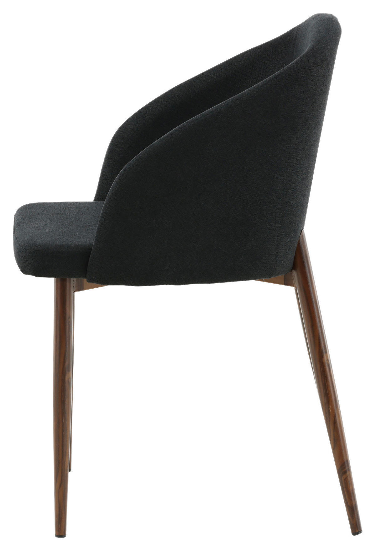 STOLSET 2 styck mikrofiber  - valnötsfärgad/svart, Design, trä/textil (48,5/83/55cm) - Livetastic