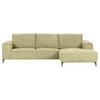 ECKSOFA in Cord Hellgrün  - Schwarz/Hellgrün, Konventionell, Textil/Metall (285/170cm) - Carryhome