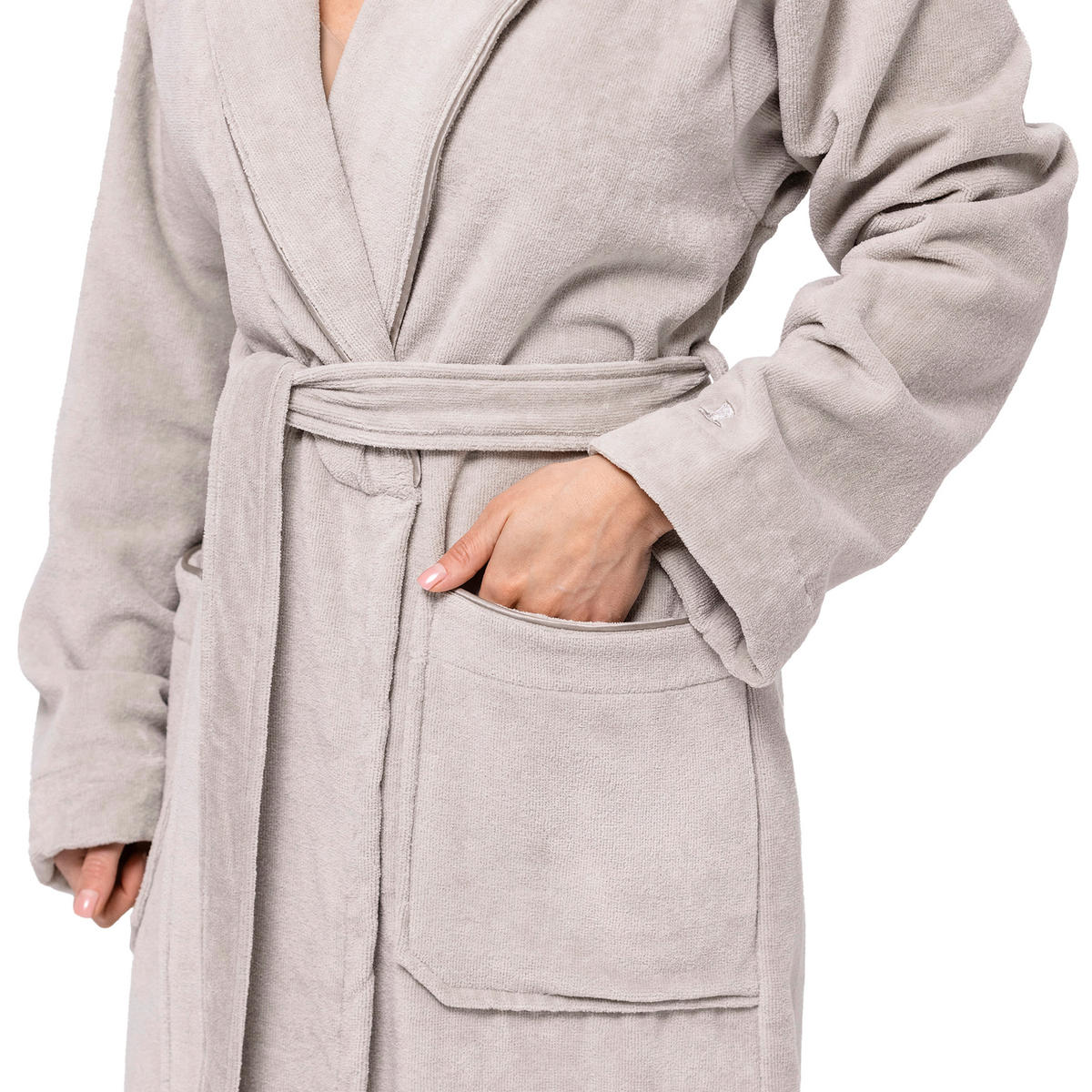 BADEMANTEL XL Unisex  - Silberfarben, Basics, Textil (XLnull) - Moeve