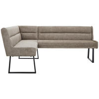ECKBANK 159/217 cm Webstoff Schwarz, Taupe   - Taupe/Schwarz, Design, Textil/Metall (159/217cm) - Novel