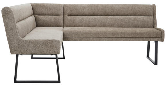 ECKBANK 159/217 cm Webstoff Schwarz, Taupe - Taupe/Schwarz, Design, Textil/Metall (159/217cm) - Novel