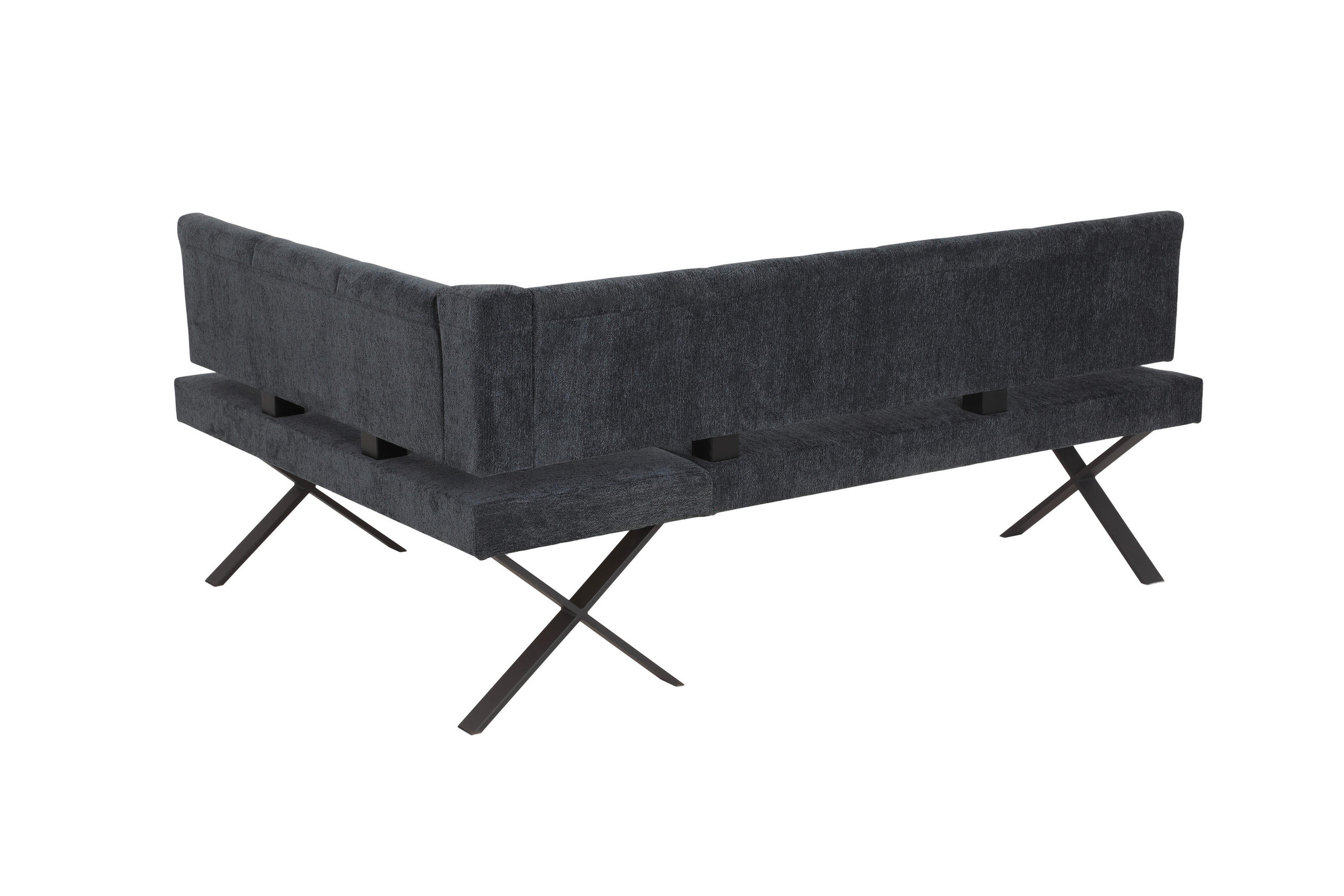 ECKBANK 140/200 cm  in Anthrazit  - Anthrazit, MODERN, Textil/Metall (140/200cm) - MID.YOU