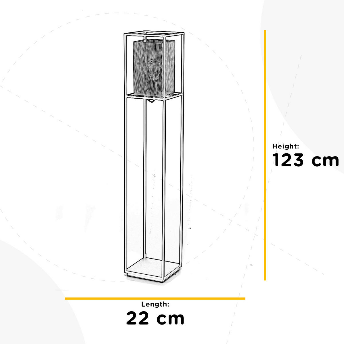 STEHLEUCHTE 22/22/123 cm    - Goldfarben/Schwarz, Design, Metall (22/22/123cm)