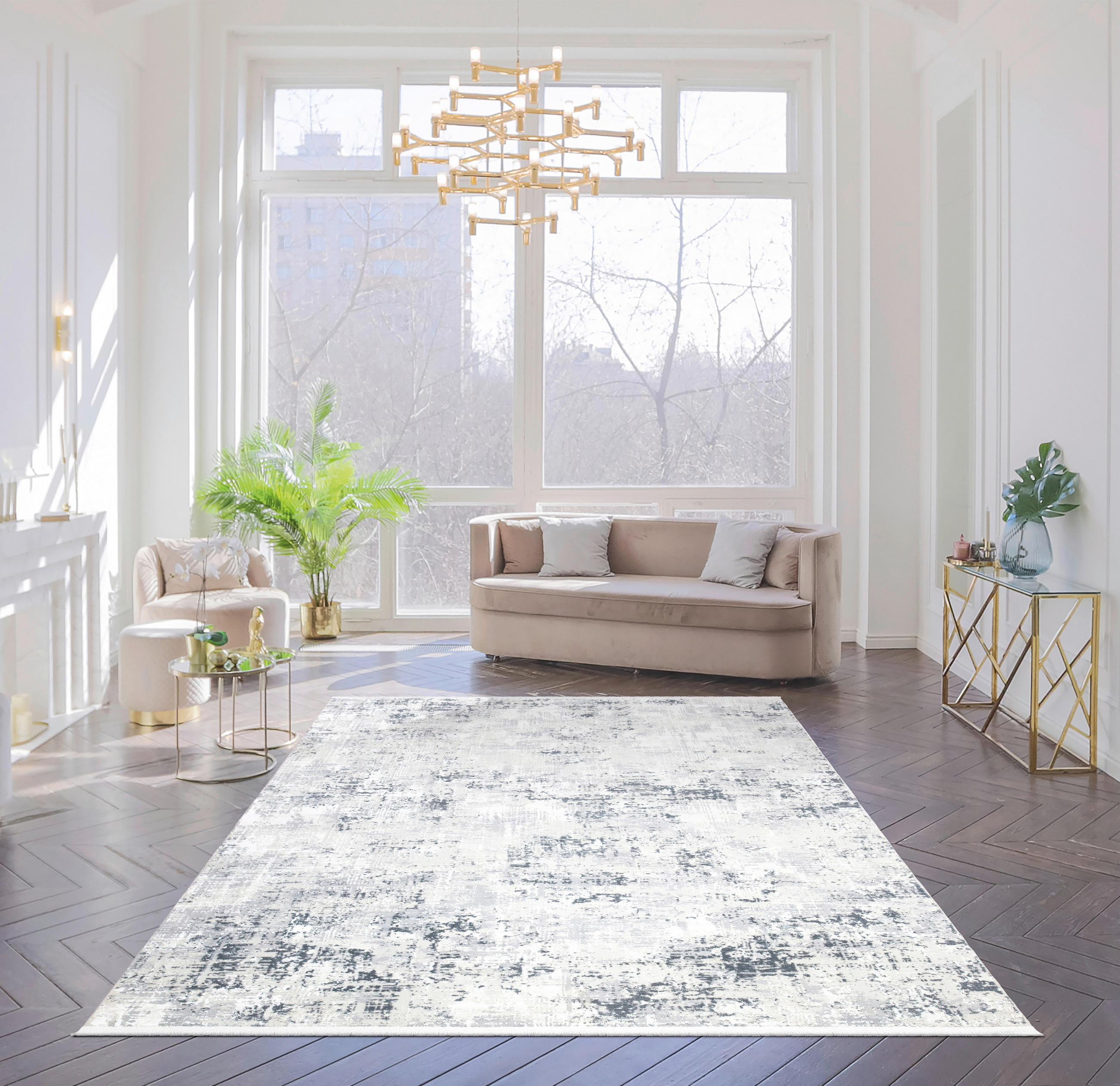 LÄUFER 80/300 cm Lotus  - Dunkelgrau/Creme, LIFESTYLE, Textil (80/300cm) - Novel