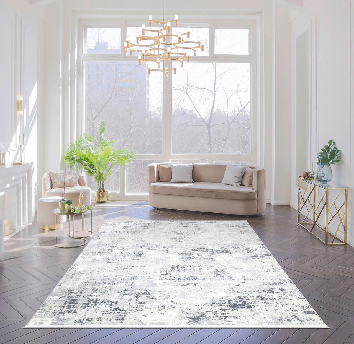 LÄUFER 80/300 cm Lotus  - Dunkelgrau/Creme, LIFESTYLE, Textil (80/300cm) - Novel