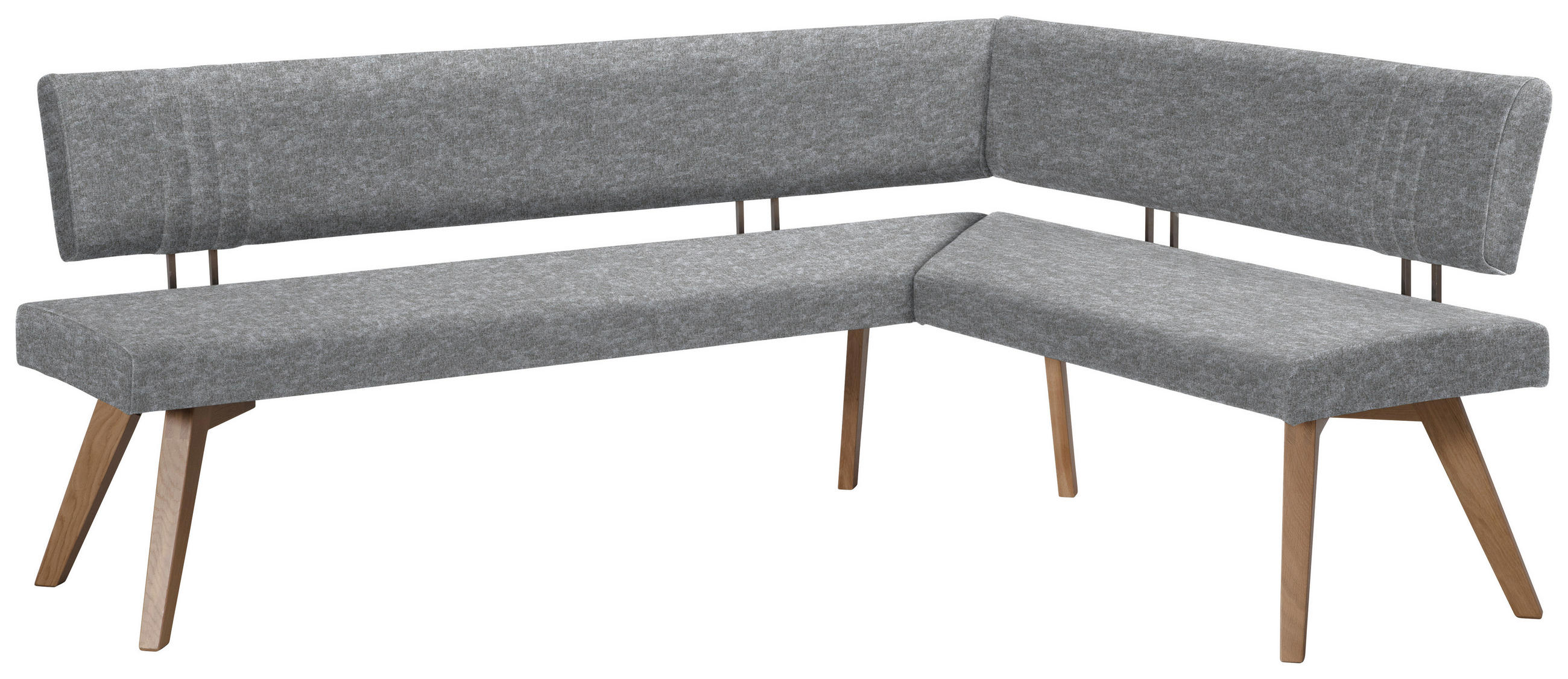 ECKBANK 170/160 cm  in Hellgrau, Wildeiche  - Wildeiche/Eichefarben, Design, Holz/Textil (170/160cm) - Venda