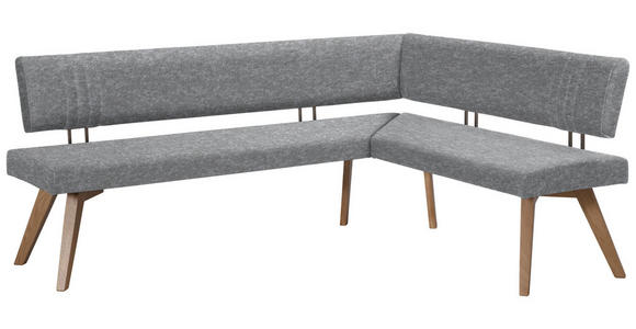 ECKBANK 170/160 cm in Hellgrau, Wildeiche - Wildeiche/Eichefarben, Design, Holz/Textil (170/160cm) - Venda