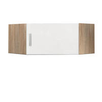 ÖVERSKÅP 80/40/80 cm, ekfärgad, vit högglans  - kromfärg/vit högglans, Design, trämaterial/plast (80/40/80cm) - Xora