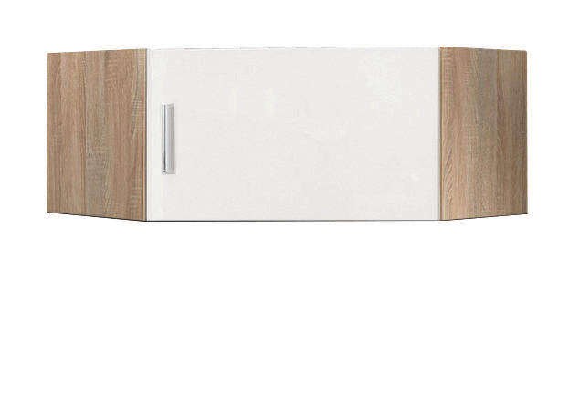Xora Aufsatzschrank Weiß Hochglanz, Eiche 80x40x80 cm