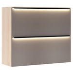 SCHUHSCHRANK 100/85/37 cm  - Eichefarben/Schwarz, Design, Holzwerkstoff/Metall (100/85/37cm) - Voleo