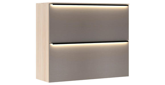 SCHUHSCHRANK 100/85/37 cm  - Eichefarben/Schwarz, Design, Holzwerkstoff/Metall (100/85/37cm) - Voleo