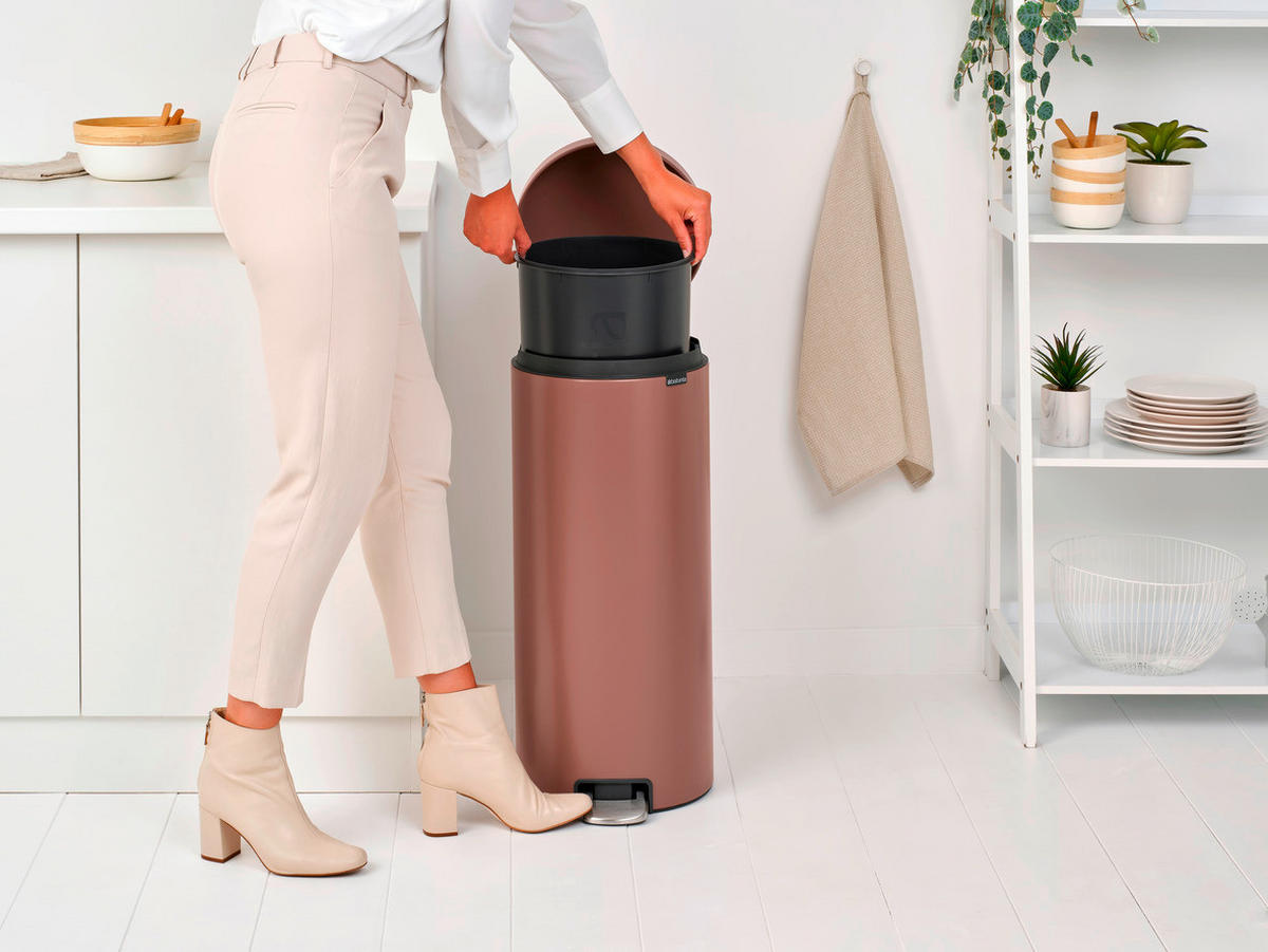TRETEIMER 30 l  Metall  - Taupe/Anthrazit, Basics, Kunststoff/Metall (29,3/67,9/38cm) - Brabantia