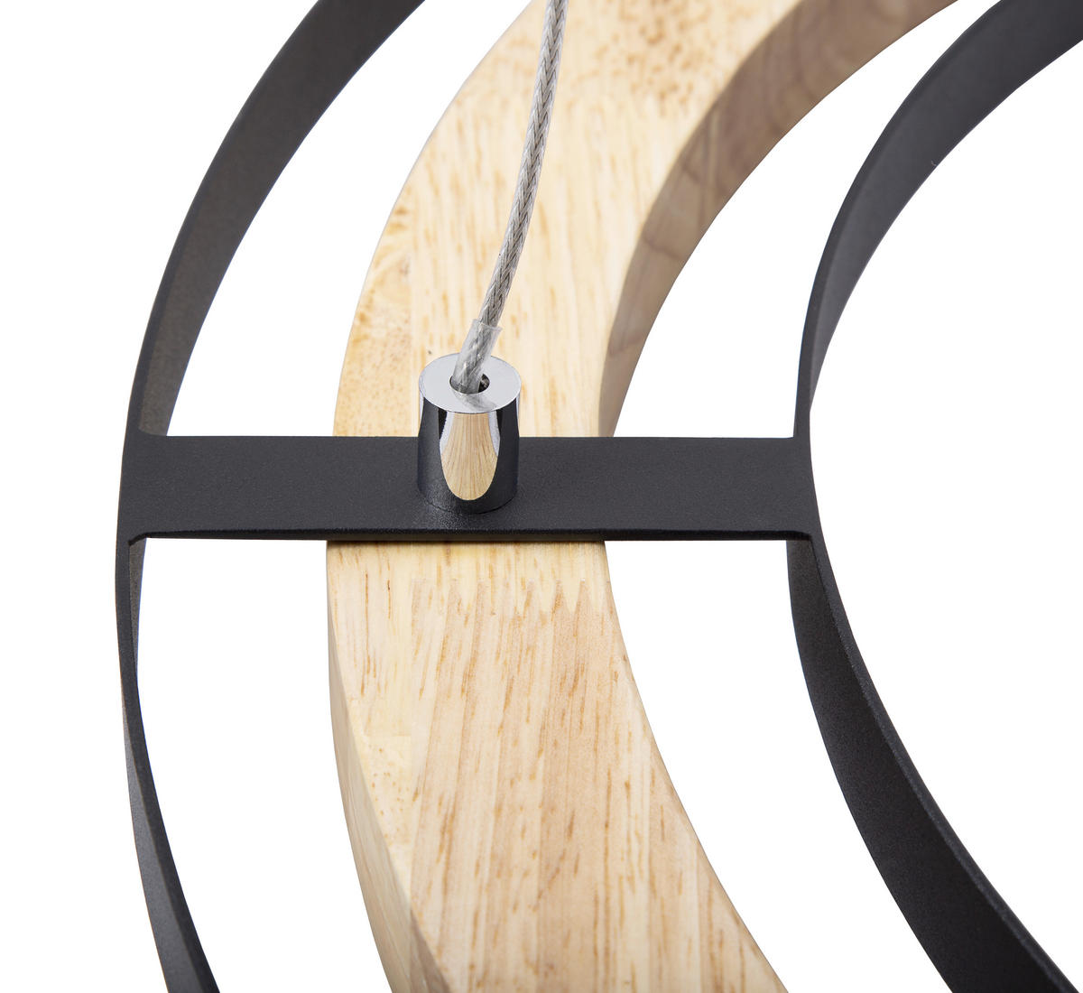 LED-HÄNGELEUCHTE 56/150 cm    - Schwarz/Naturfarben, Design, Holz/Metall (56/150cm) - Globo