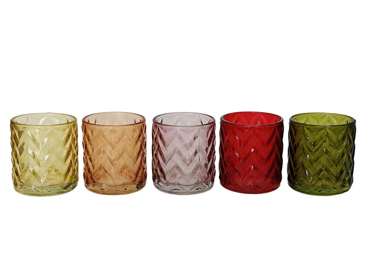 TEELICHTGLAS - Gelb/Lila, LIFESTYLE, Glas (7,3/7,9cm)