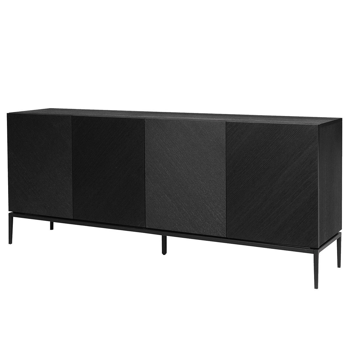 SIDEBOARD svart  180/75/40 cm  - svart, Trend, metall/trämaterial (180/75/40cm) - home24
