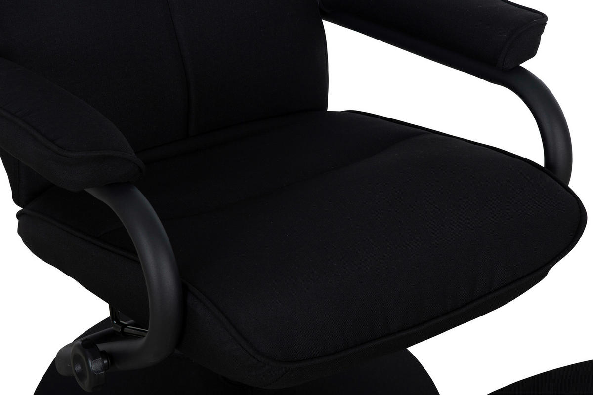 RELAXSESSELSET Leinenoptik Hocker    - Schwarz, MODERN, Textil/Metall (68/96.5/76cm) - P & B