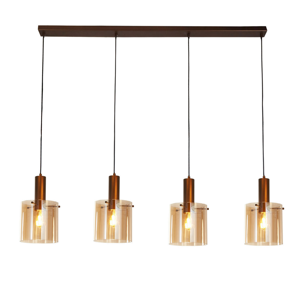 HÄNGLAMPA Sweden 142/22/35-150 cm  - bärnstensfärgad, Modern, metall/glas (142/22/35-150cm)
