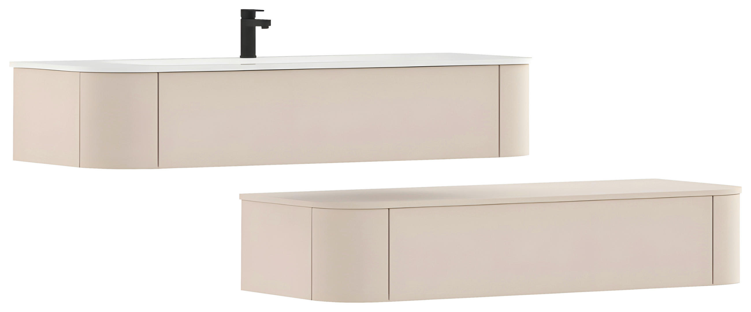 WASCHTISCHKOMBI 132 cm  - Kaschmir/Weiß, KONVENTIONELL, Holzwerkstoff/Stein (132cm) - Novel