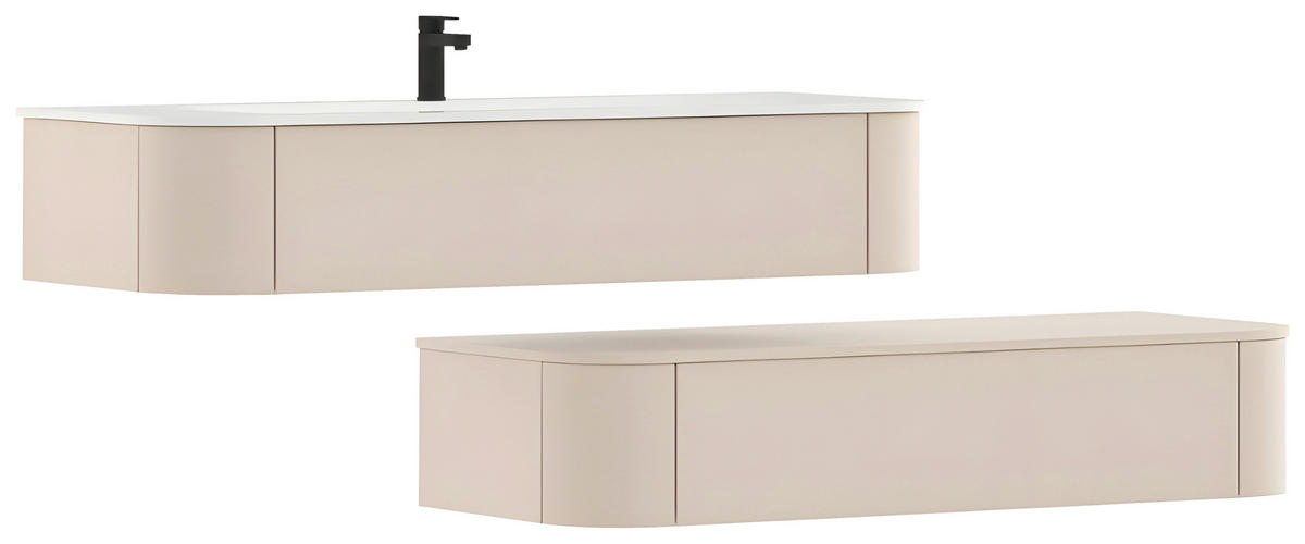 WASCHTISCHKOMBI 132 cm  - Kaschmir/Weiß, KONVENTIONELL, Holzwerkstoff/Stein (132cm) - Novel