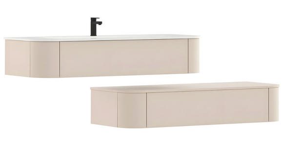 WASCHTISCHKOMBI 132 cm  - Kaschmir/Weiß, KONVENTIONELL, Holzwerkstoff/Stein (132cm) - Novel