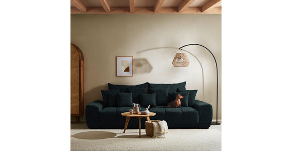 BIGSOFA Samt Anthrazit  - Anthrazit/Schwarz, KONVENTIONELL, Holz/Textil (280/67/120cm) - Carryhome