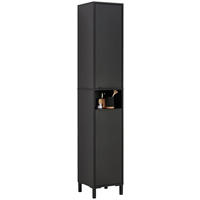 HOCHSCHRANK 33/176/33 cm  - Anthrazit/Schwarz, Basics, Holzwerkstoff/Kunststoff (33/176/33cm) - home24