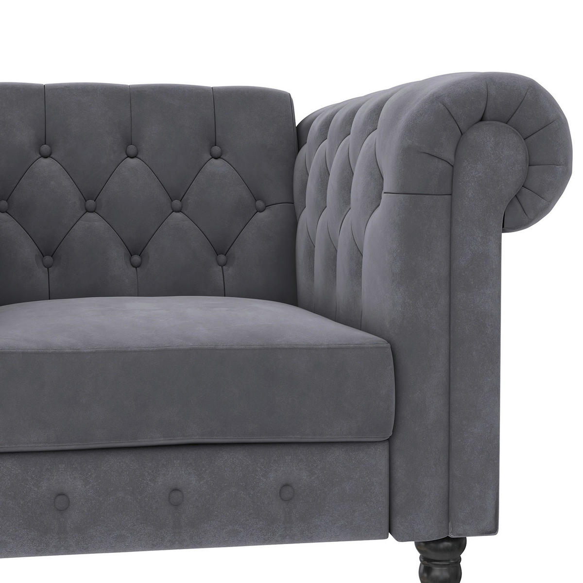 SESSEL in Velours Anthrazit  - Anthrazit/Schwarz, Basics, Holz/Textil (111/83/87cm) - Livetastic
